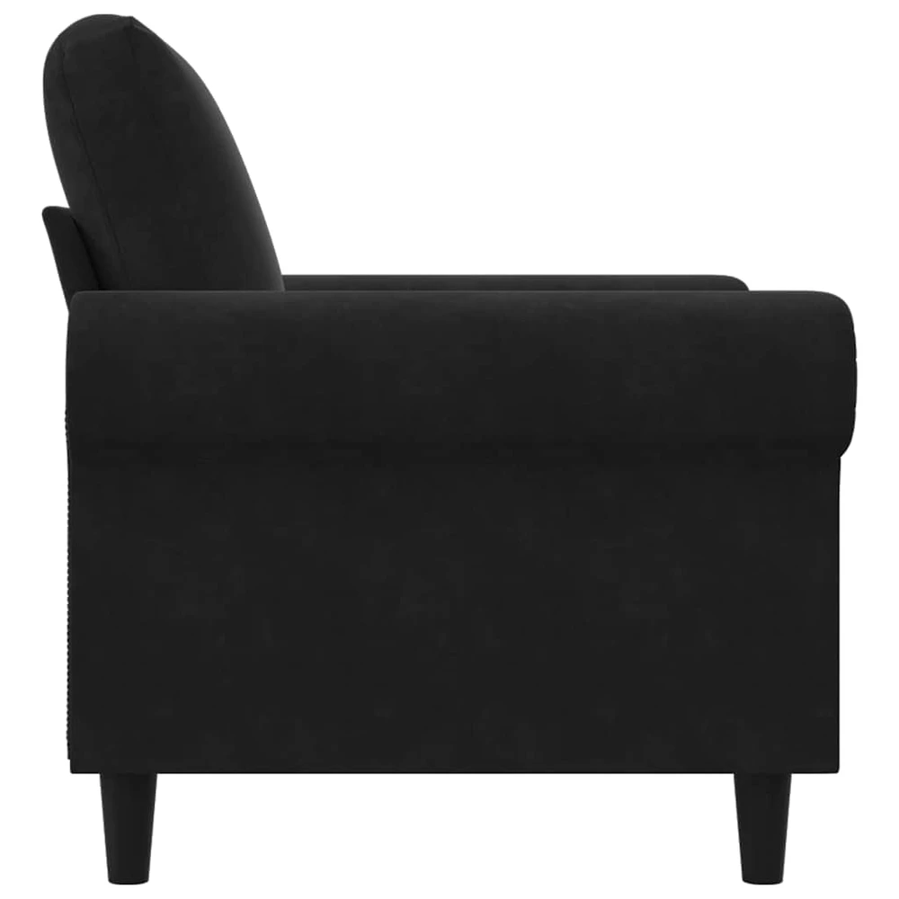 Sofa Krėslas, juodos spalvos, 60cm, aksomas
