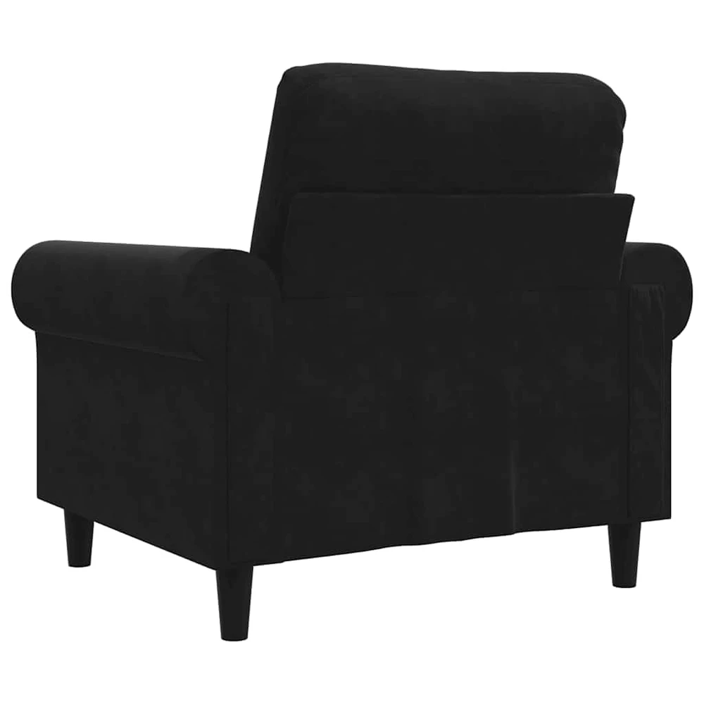 Sofa Krėslas, juodos spalvos, 60cm, aksomas