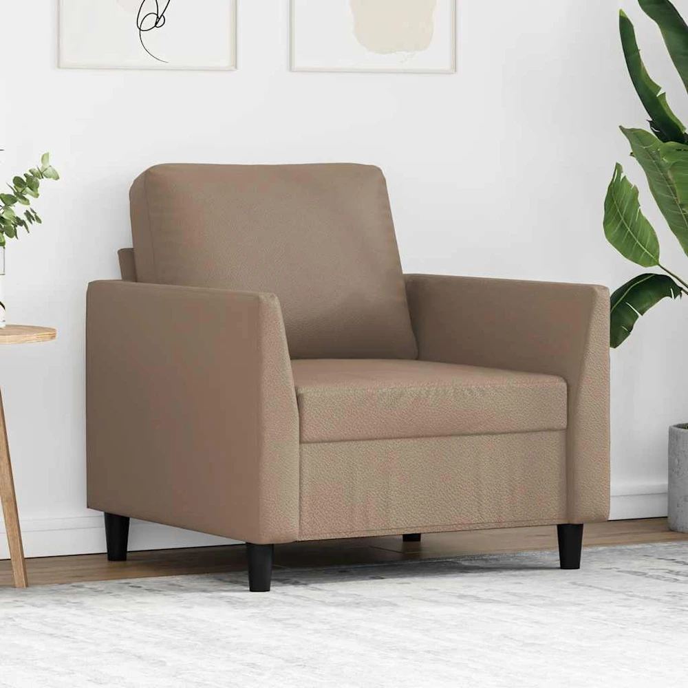 Sofa Krėslas, kapučino spalvos, 60cm, dirbtinė oda