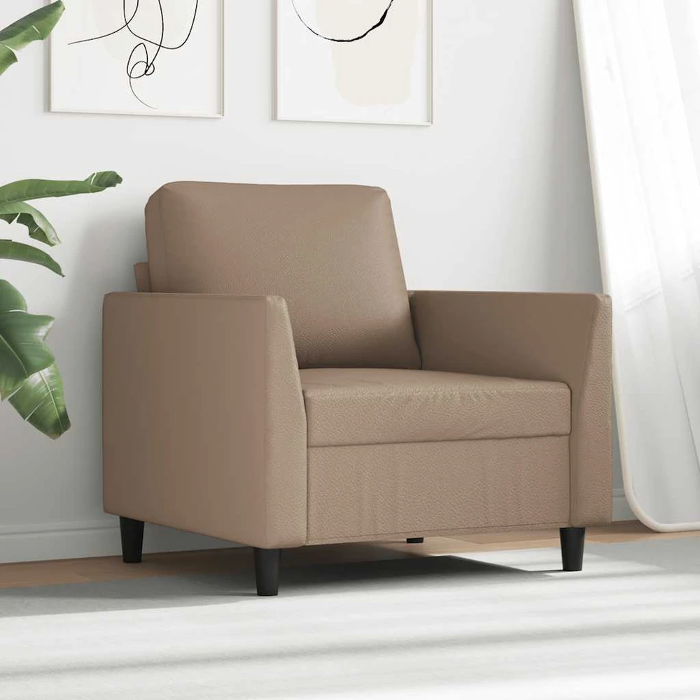 Sofa Krėslas, kapučino spalvos, 60cm, dirbtinė oda