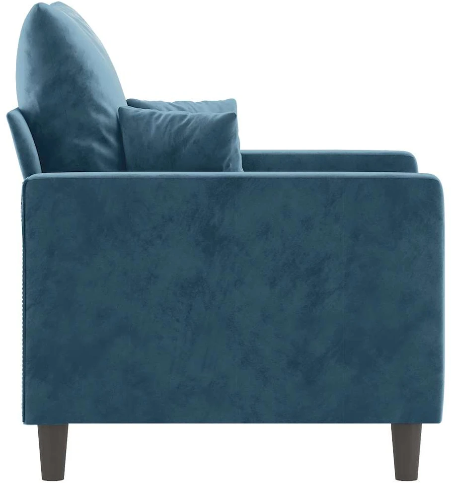Sofa Krėslas, mėlynos spalvos, 60cm, aksomas