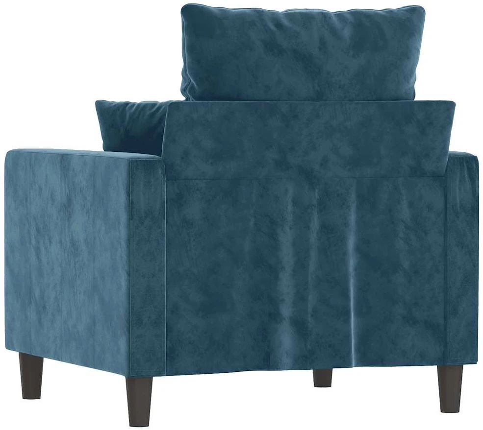 Sofa Krėslas, mėlynos spalvos, 60cm, aksomas