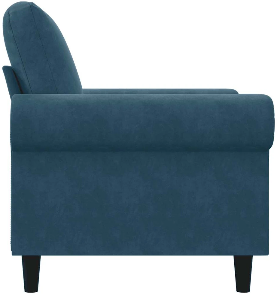 Sofa Krėslas, mėlynos spalvos, 60cm, aksomas