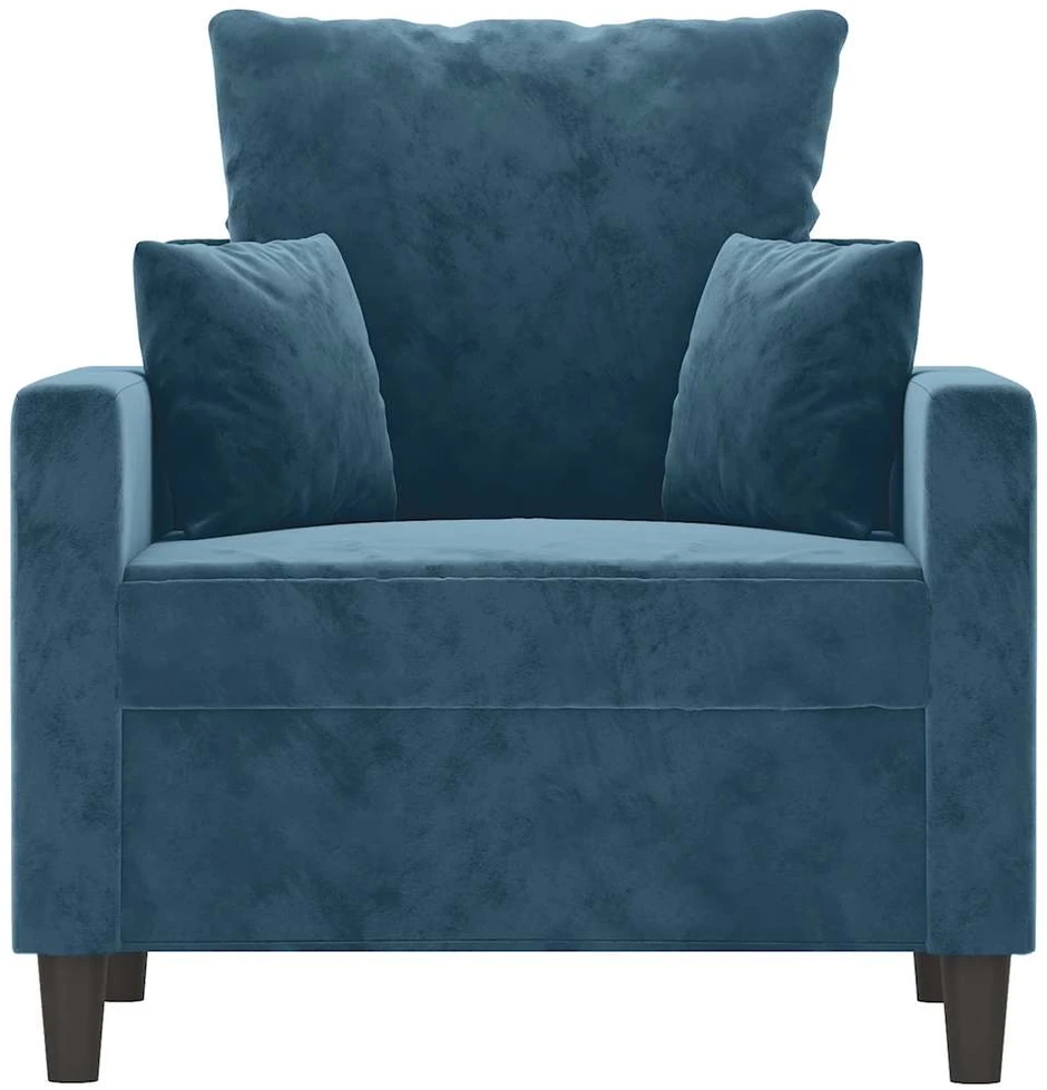 Sofa Krėslas, mėlynos spalvos, 60cm, aksomas