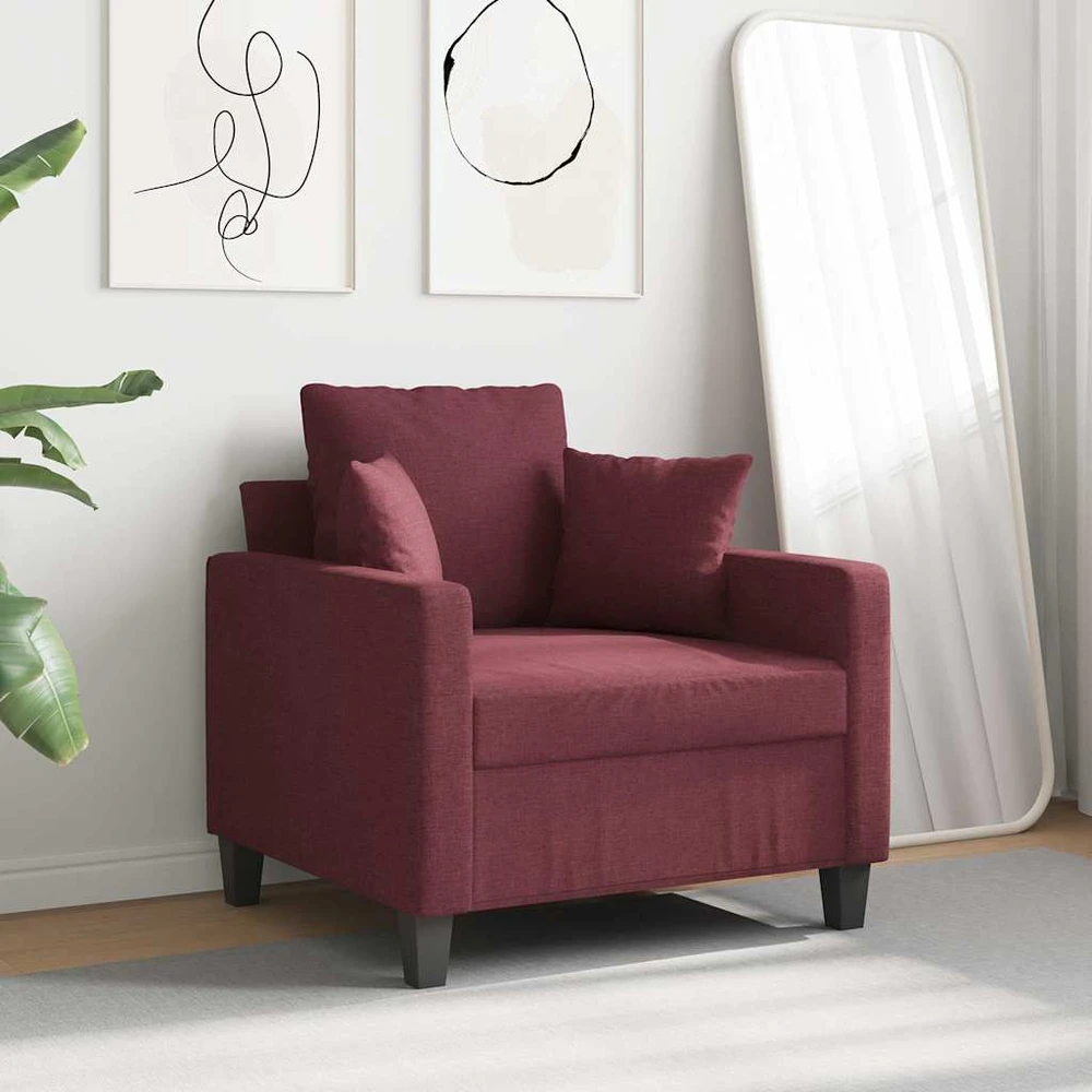Sofa Krėslas, raudonojo vyno spalvos, 60cm, audinys