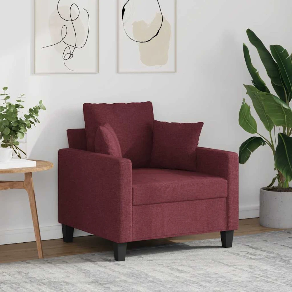 Sofa Krėslas, raudonojo vyno spalvos, 60cm, audinys