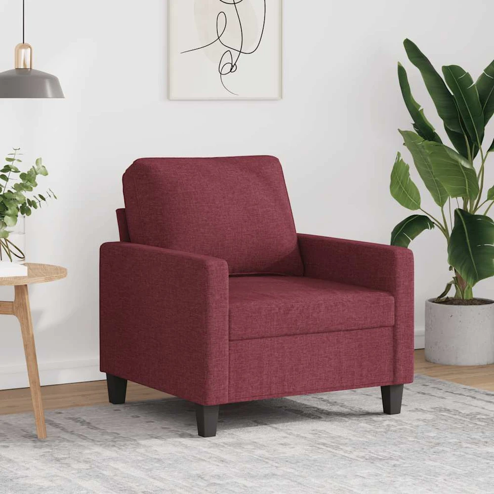 Sofa Krėslas, raudonojo vyno spalvos, 60cm, audinys