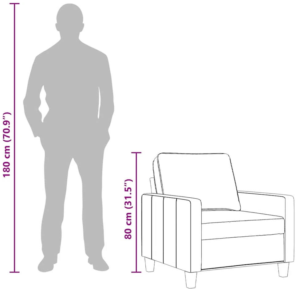 Fotelis Krėslas, rudos spalvos, 60cm, audinys