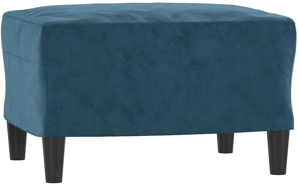 Sofa Krėslas su pakoja, mėlynos spalvos, 60cm, aksomas