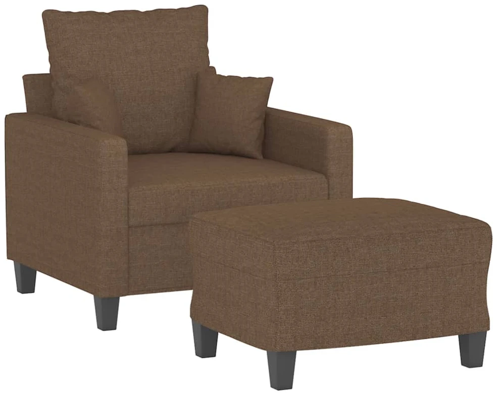 Sofa Krėslas su pakoja, rudos spalvos, 60cm, audinys