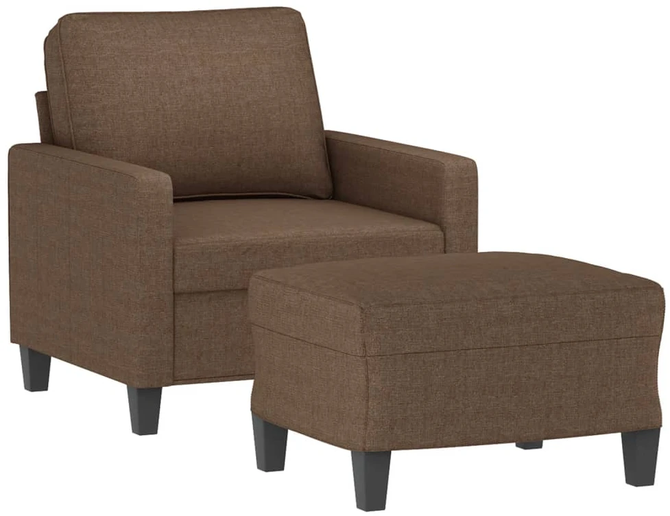 Sofa Krėslas su pakoja, rudos spalvos, 60cm, audinys