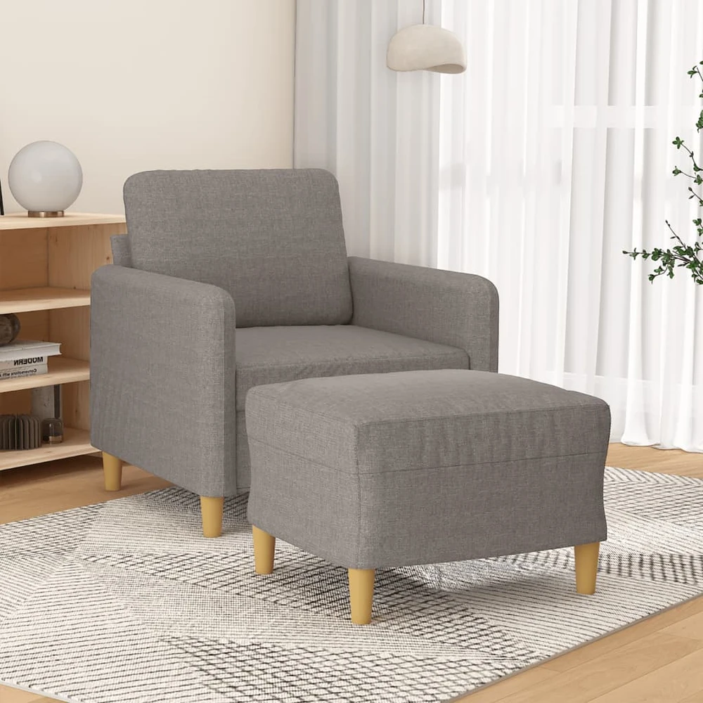 Fotelis Krėslas su pakoja, taupe spalvos, 60cm, audinys