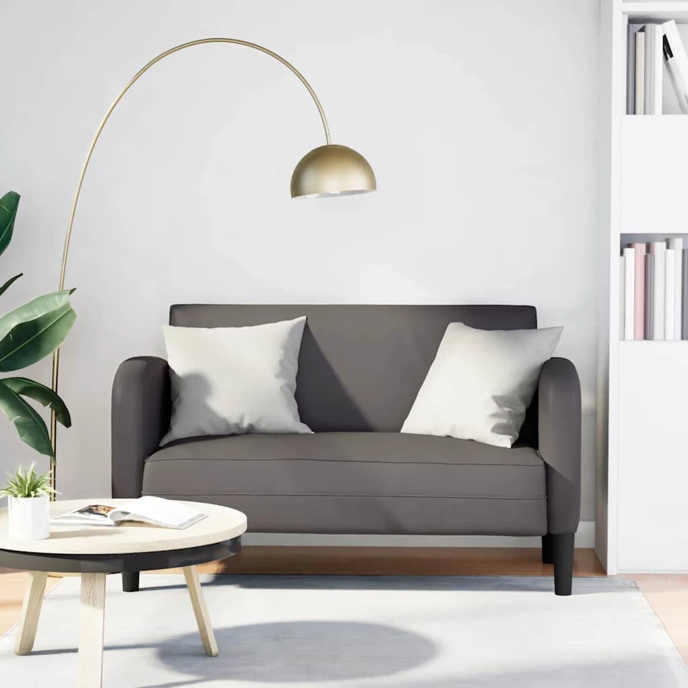 Loveseat sofa, pilka, 110cm, dirbtinė oda