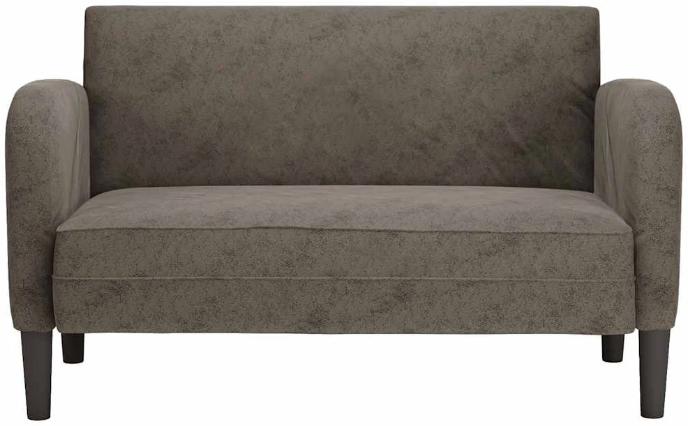 Loveseat sofa, tamsiai pilka, 110cm, dirbtinė oda