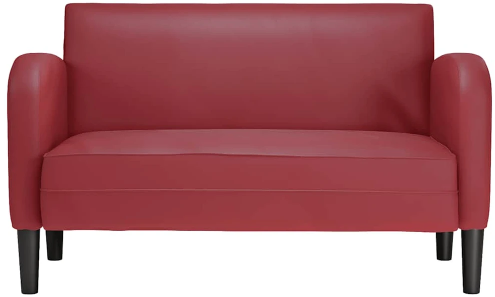 Loveseat sofa, vyno raudona, 110cm, dirbtinė oda