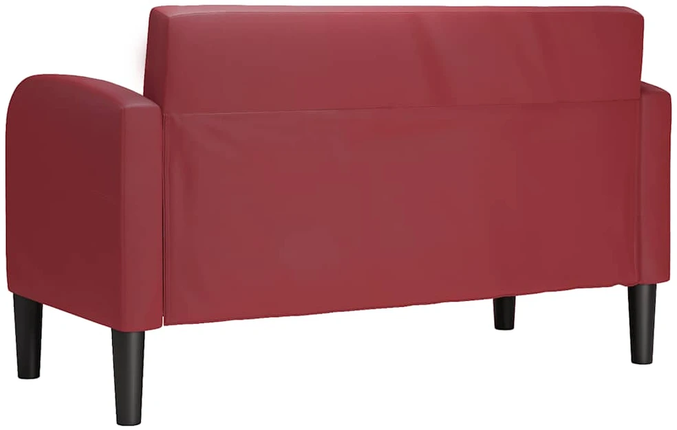 Loveseat sofa, vyno raudona, 110cm, dirbtinė oda