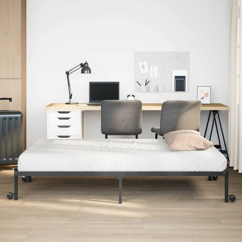 Lovos rėmas be čiužinio Sulankstomas juodas 90x200 cm Plienas
