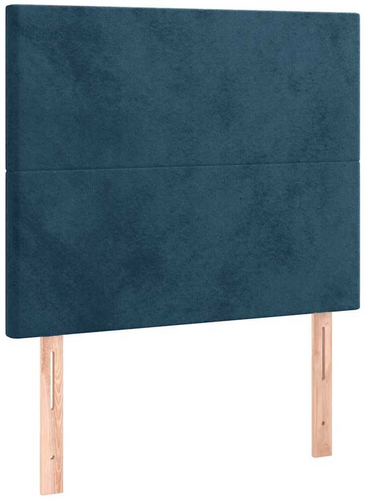 Lovos rėmas be čiužinio, tamsiai mėlynas, 80x200 cm, aksomas