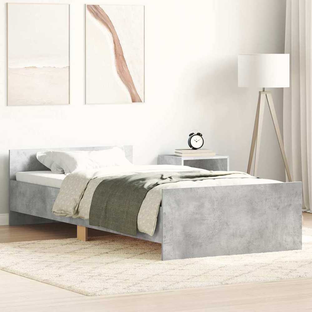 Lovos rėmas, betono, 75x190cm, apdirbta mediena, vienvietis