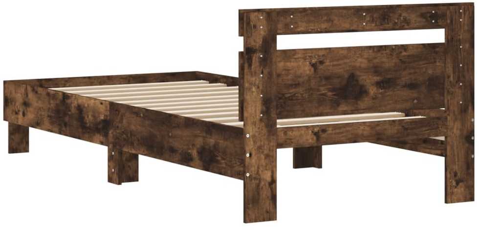 Lovos rėmas su galvūgaliu/be čiužinio, dūminio ąžuolo, 75x190cm