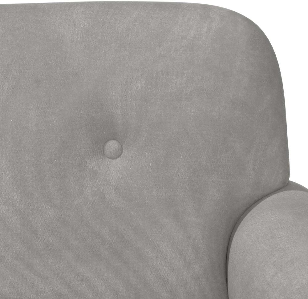 Sofa Minkštas kampas su mygtukų apmušalais Šviesiai pilka Aksomas