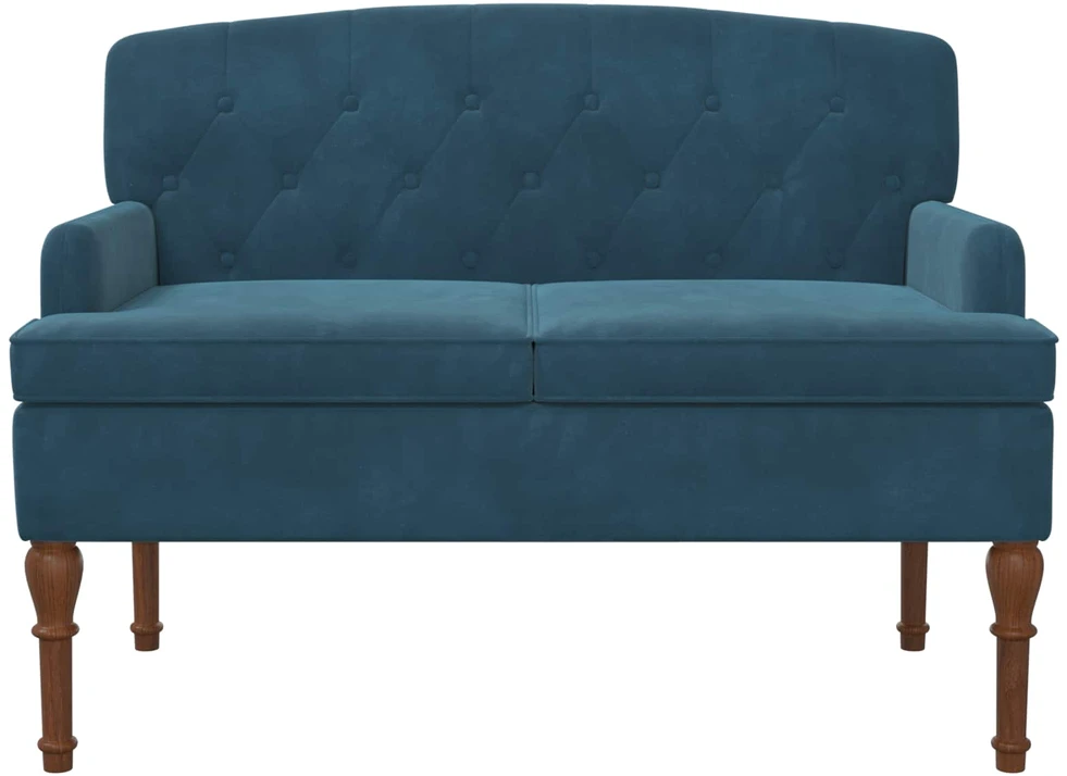 Sofa Minkštas kampas su mygtukų apmušalais Mėlyna 111 x 65 x 79 cm