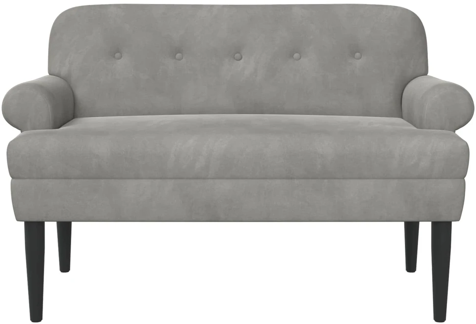 Sofa Minkštas kampas su mygtukų apmušalais Šviesiai pilka Aksomas