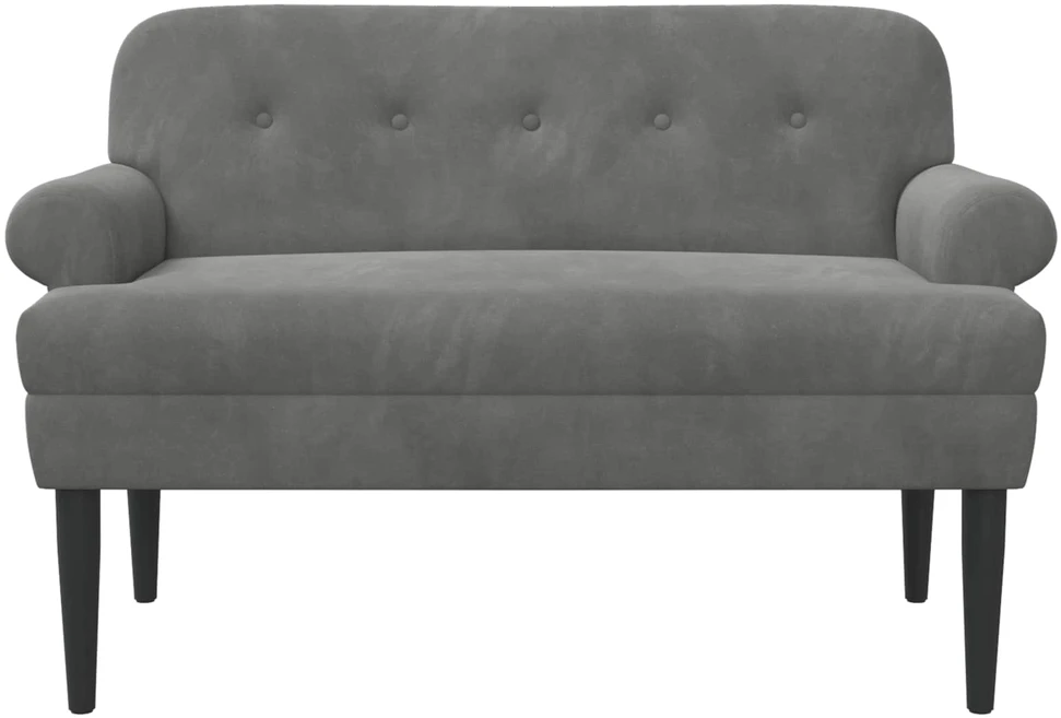 Sofa Minkštas kampas su mygtukų apmušalais Tamsiai pilka Aksomas