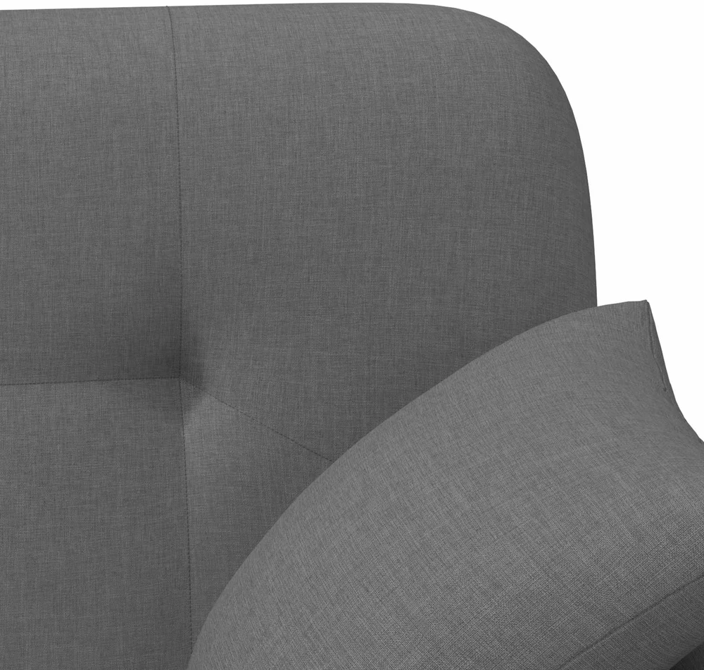 Sofa Minkštas kampas su mygtukų apmušalais Tamsiai pilka Audinys