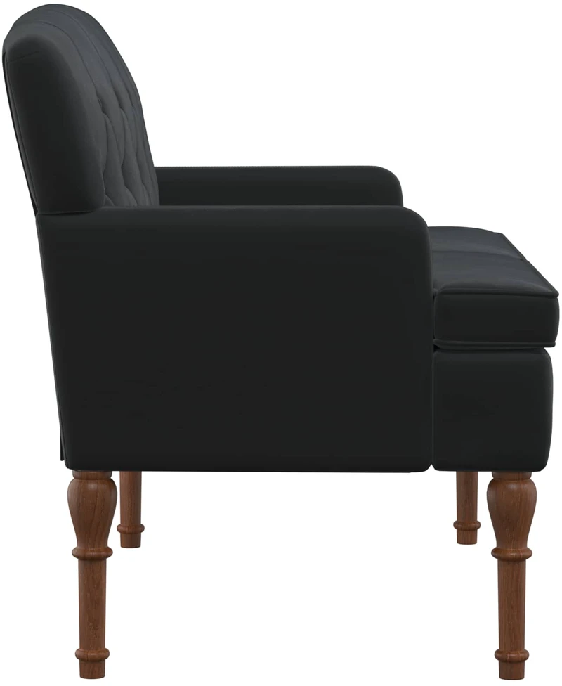 Sofa Minkštas kampas su mygtukų apmušalais Juoda 111 x 65 x 79 cm