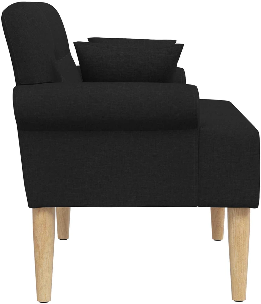 Sofa Minkštas kampas su mygtukų apmušalais Juoda 120 x 65 x 79 cm