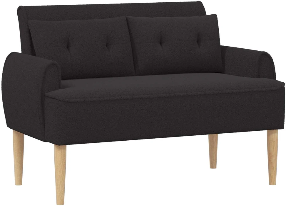 Sofa Minkštas kampas su mygtukų apmušalais Juoda 117 x 67 x 77 cm