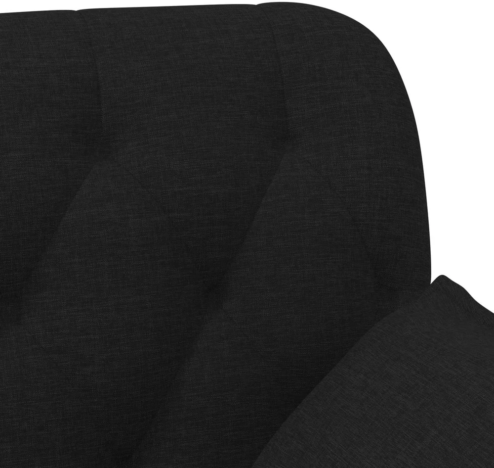Sofa Minkštas kampas su mygtukų apmušalais Juoda 111 x 68 x 80 cm