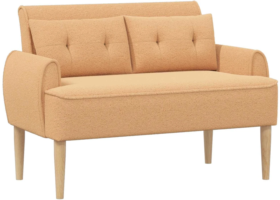 Sofa Minkštas kampas su mygtukų apmušalais Smėlio 117 x 67 x 77 cm