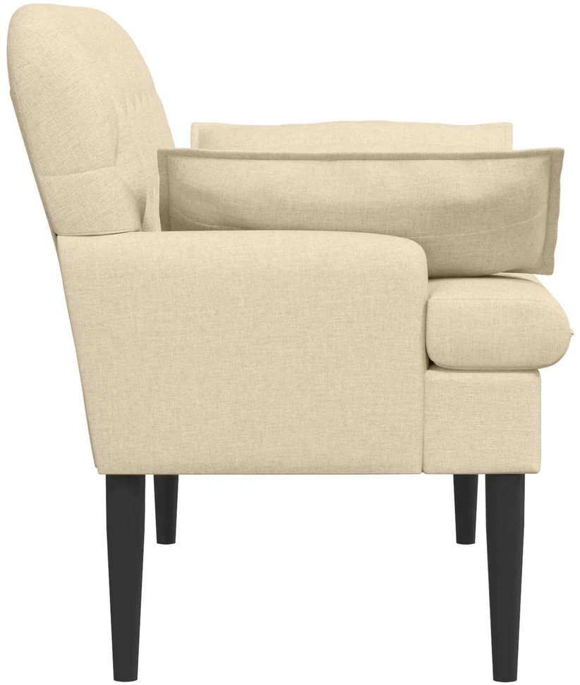 Sofa Minkštas kampas su mygtukų apmušalais Kreminė 111 x 68 x 80 cm