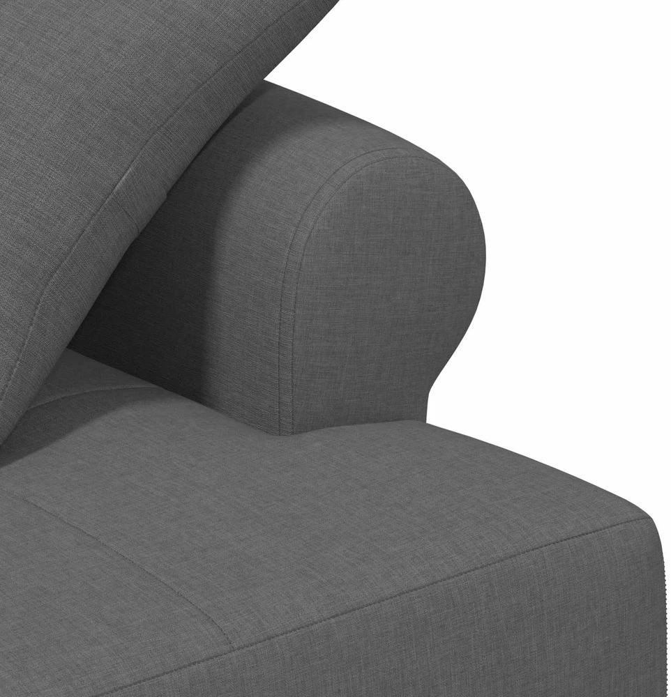 Sofa Minkštas kampas su mygtukų apmušalais Tamsiai pilka Audinys