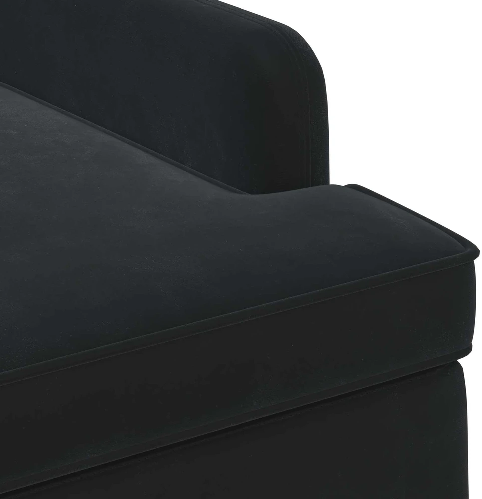 Sofa Minkštas kampas su mygtukų apmušalais Juoda 111 x 65 x 79 cm