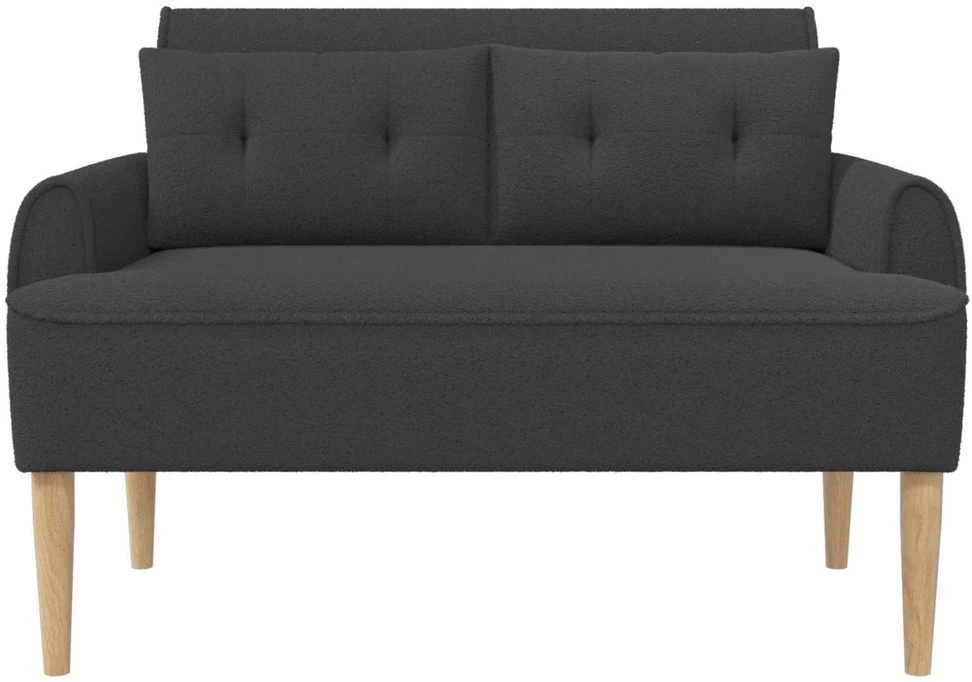 Sofa Minkštas kampas su mygtukų apmušalais Tamsiai pilka Bouclé