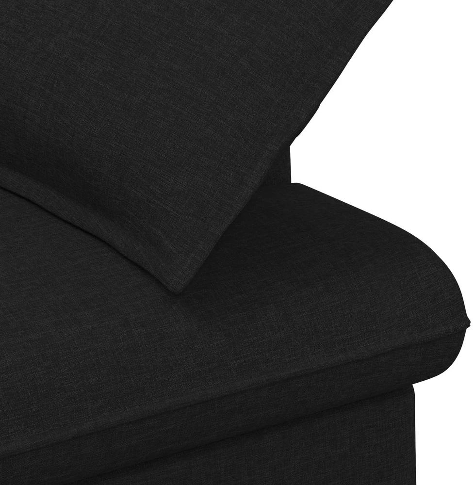 Sofa Minkštas kampas su mygtukų apmušalais Juoda 111 x 68 x 80 cm