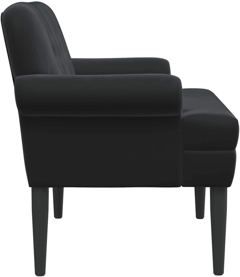 Sofa Minkštas kampas su mygtukų apmušalais Juoda 120 x 66 x 78 cm
