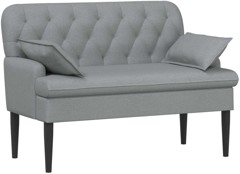 Sofa Minkštas kampas su mygtukų apmušalais Šviesiai pilka Audinys