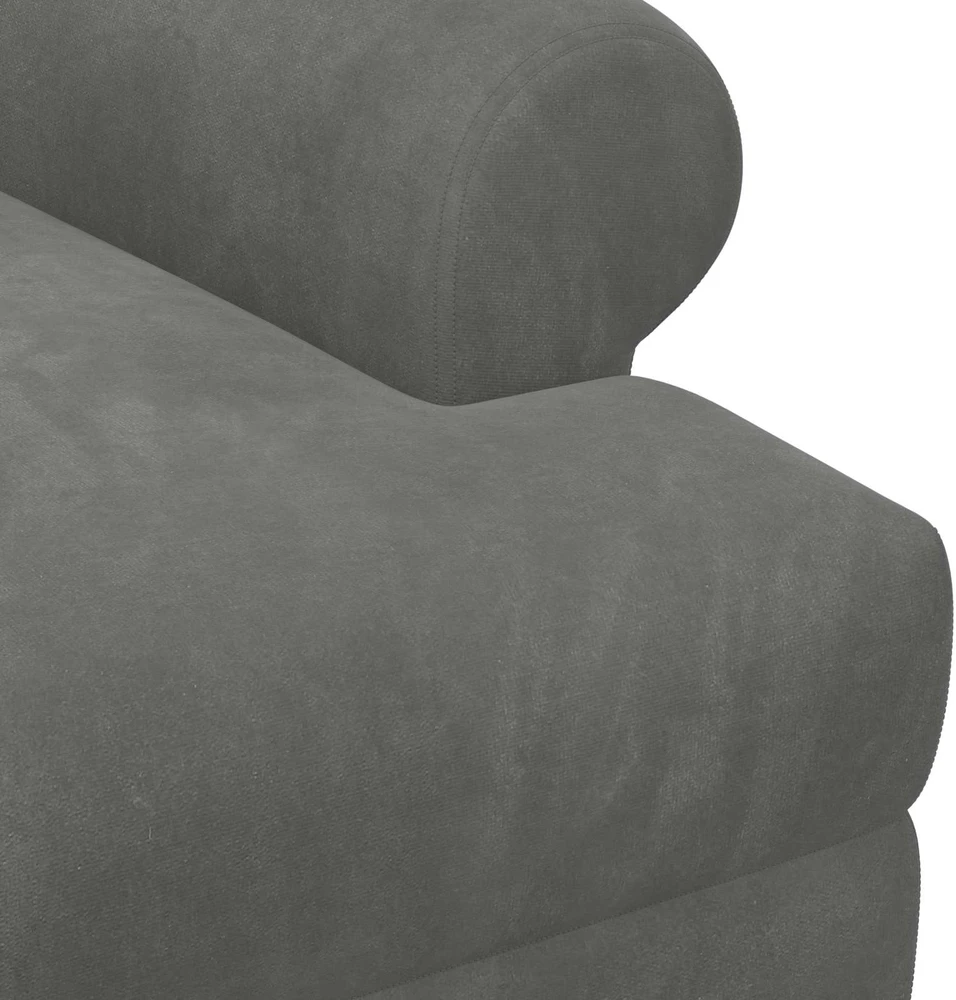 Sofa Minkštas kampas su mygtukų apmušalais Tamsiai pilka Aksomas