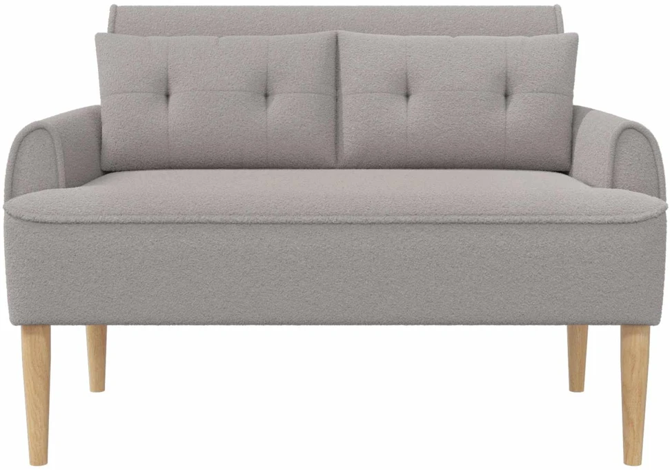 Sofa Minkštas kampas su mygtukų apmušalais Šviesiai pilka Bouclé