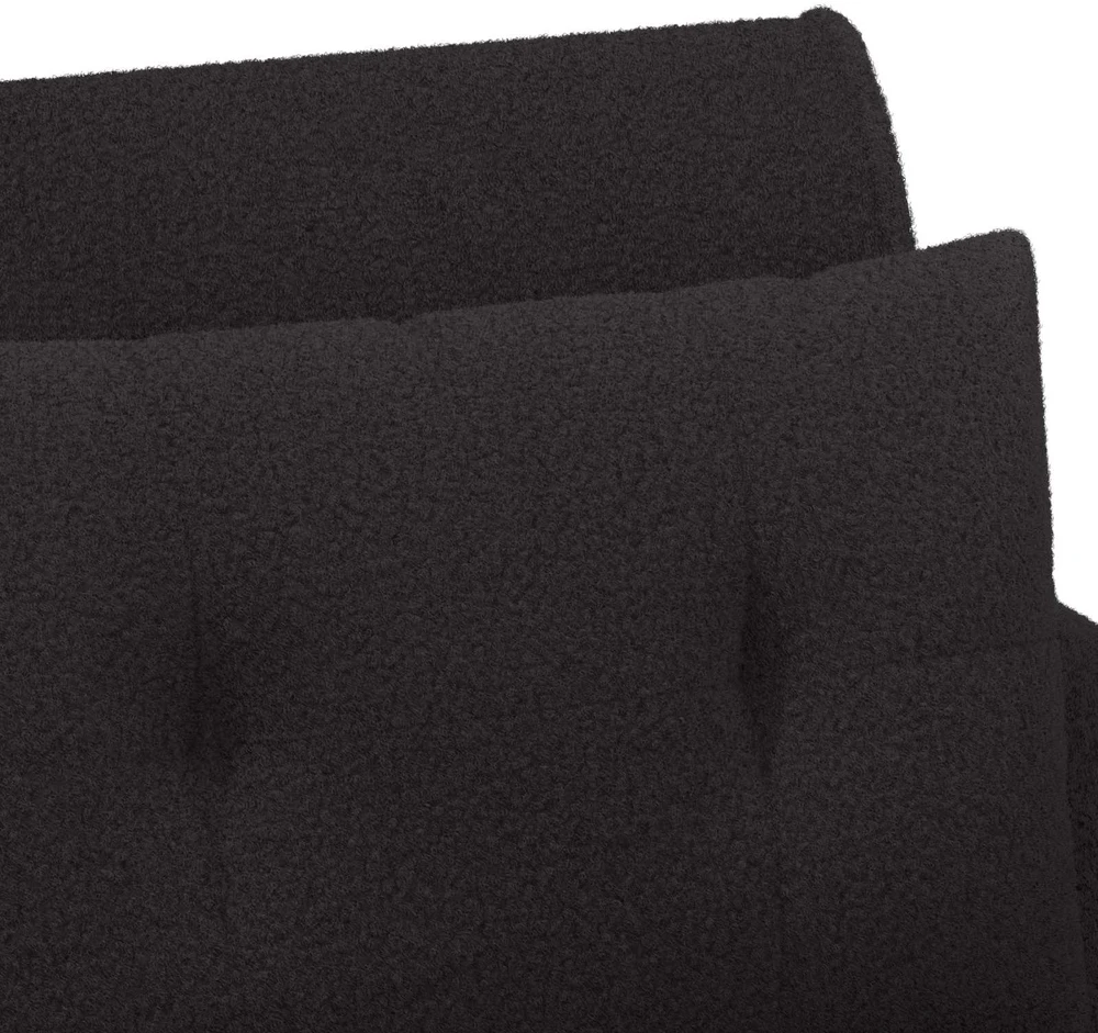 Sofa Minkštas kampas su mygtukų apmušalais Juoda 117 x 67 x 77 cm