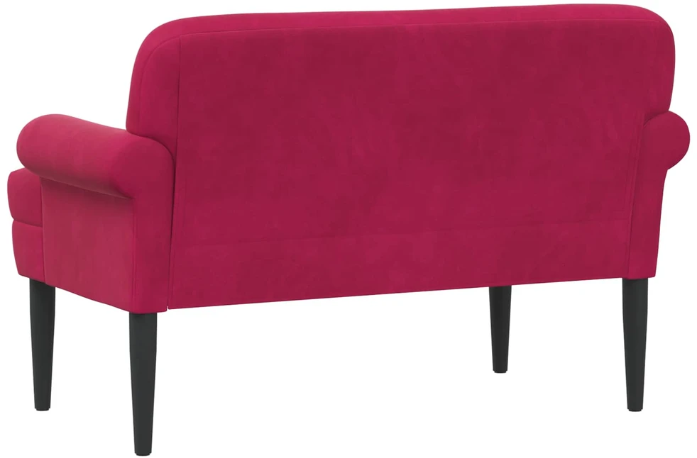Sofa Minkštas kampas su mygtukų apmušalais Vyno raudona Aksomas