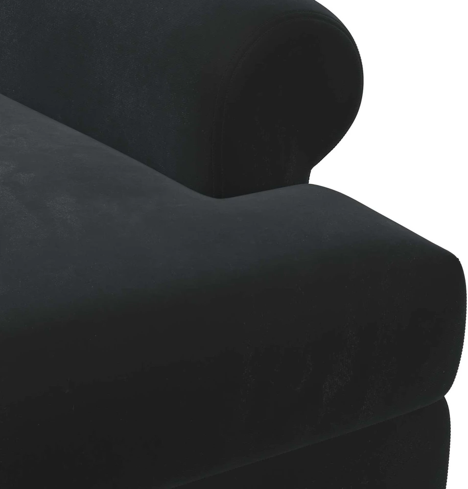 Sofa Minkštas kampas su mygtukų apmušalais Juoda 120 x 66 x 78 cm