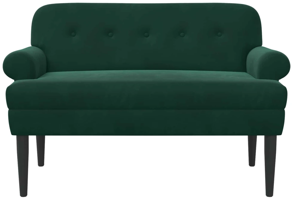 Sofa Minkštas kampas su mygtukų apmušalais Tamsiai žalia Aksomas