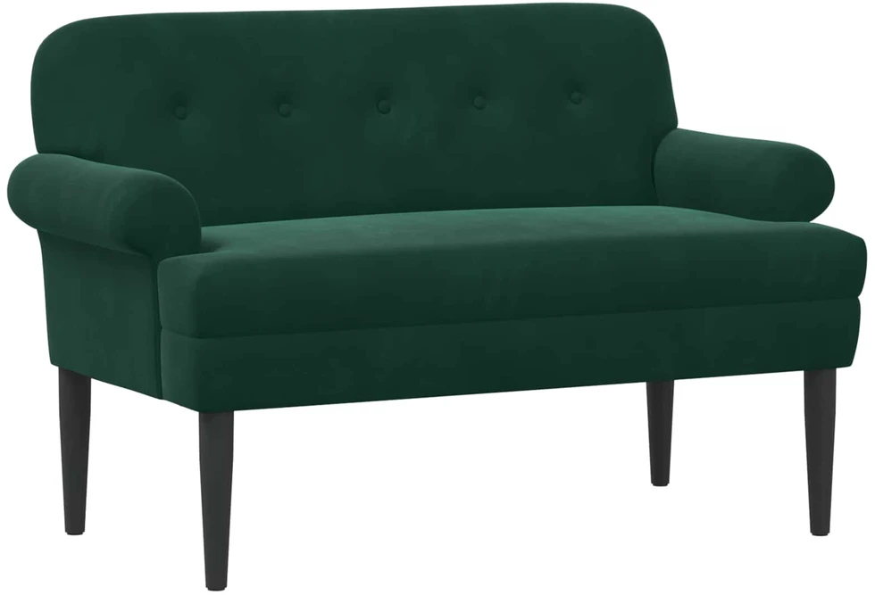 Sofa Minkštas kampas su mygtukų apmušalais Tamsiai žalia Aksomas