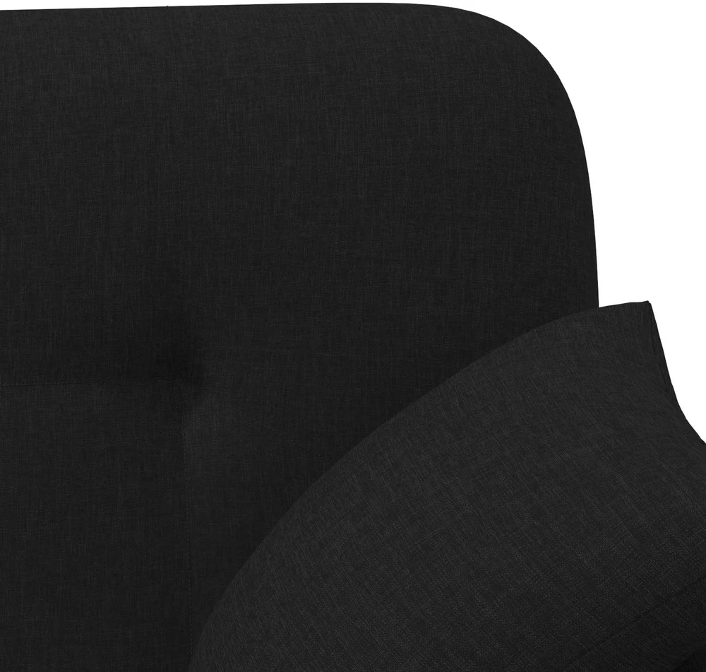 Sofa Minkštas kampas su mygtukų apmušalais Juoda 120 x 65 x 79 cm