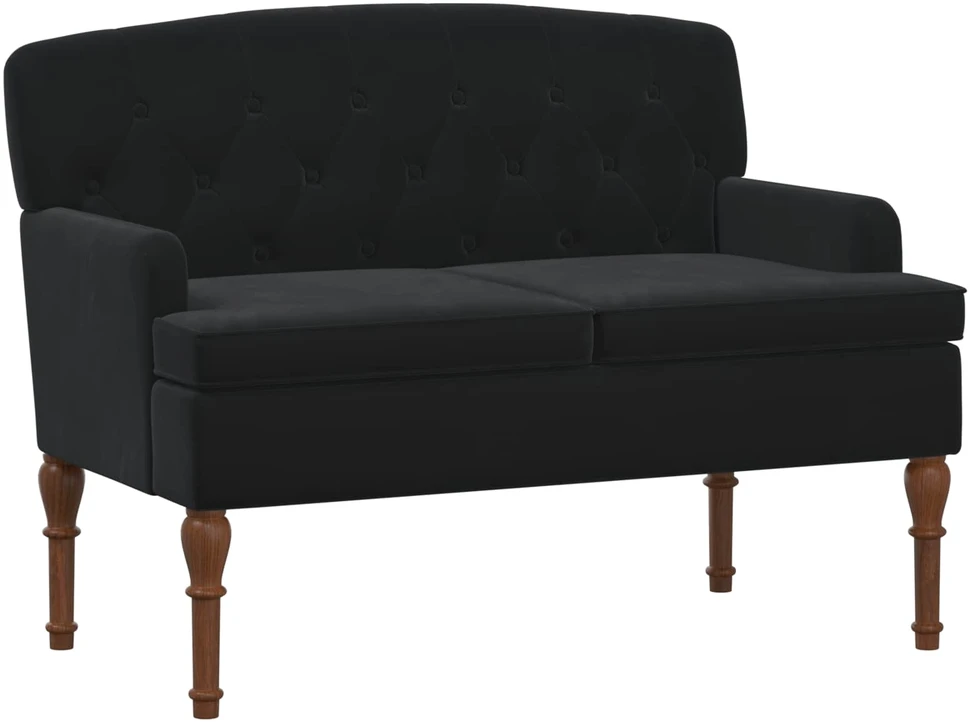Sofa Minkštas kampas su mygtukų apmušalais Juoda 111 x 65 x 79 cm